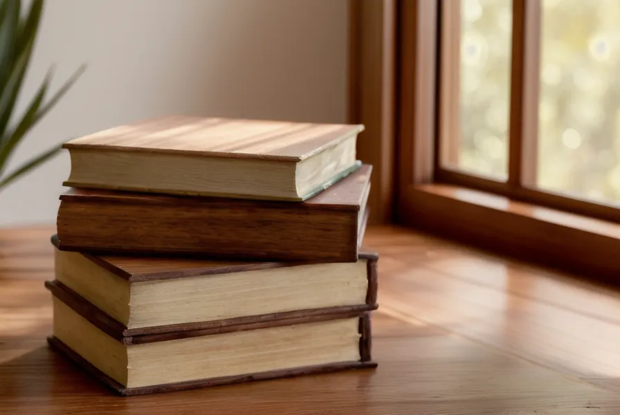 Une pile de livres sur l'éloquence et une tasse de thé sur un bureau en bois.